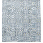 Mediterranean Tiles, Moroccan, Majolica, Azulejo Duschvorhang (Vorderseite)