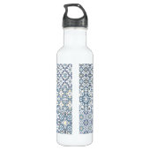 Mediterranean Tiles, Moroccan, Majolica, Azulejo Edelstahlflasche (Rückseite)