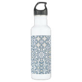 Mediterranean Tiles, Moroccan, Majolica, Azulejo Edelstahlflasche (Vorderseite)