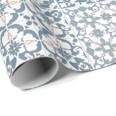Mediterranean Tiles, Moroccan, Majolica, Azulejo Geschenkpapier (Rolleneckpunkt)