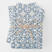 Mediterranean Tiles, Moroccan, Majolica, Azulejo Geschenkpapier Set (Beispiel)