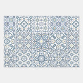 Mediterranean Tiles, Moroccan, Majolica, Azulejo Geschenkpapier Set (Vorderseite 3)