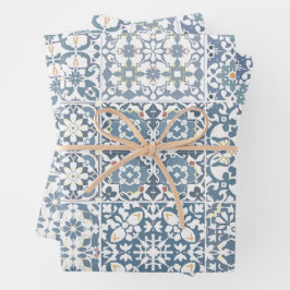 Mediterranean Tiles, Moroccan, Majolica, Azulejo Geschenkpapier Set