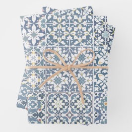Mediterranean Tiles, Moroccan, Majolica, Azulejo Geschenkpapier Set