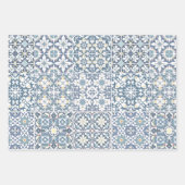 Mediterranean Tiles, Moroccan, Majolica, Azulejo Geschenkpapier Set (Vorderseite)