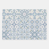 Mediterranean Tiles, Moroccan, Majolica, Azulejo Geschenkpapier Set (Vorderseite)