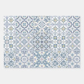Mediterranean Tiles, Moroccan, Majolica, Azulejo Geschenkpapier Set (Vorderseite 3)