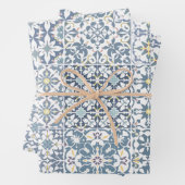 Mediterranean Tiles, Moroccan, Majolica, Azulejo Geschenkpapier Set (Beispiel)