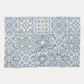 Mediterranean Tiles, Moroccan, Majolica, Azulejo Geschirrtuch (Horizontal)