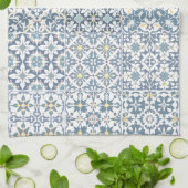 Mediterranean Tiles, Moroccan, Majolica, Azulejo Geschirrtuch (Gefaltet)