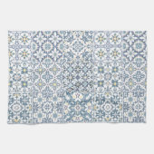 Mediterranean Tiles, Moroccan, Majolica, Azulejo Geschirrtuch (Horizontal)
