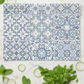 Mediterranean Tiles, Moroccan, Majolica, Azulejo Geschirrtuch (Gefaltet)