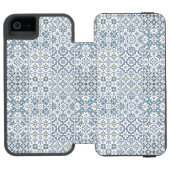 Mediterranean Tiles, Moroccan, Majolica, Azulejo Incipio iPhone Geldbeutel-Hülle (Folio Geöffnet)