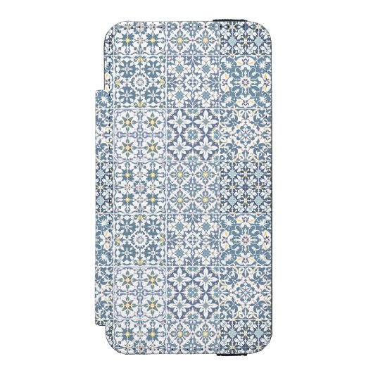 Mediterranean Tiles, Moroccan, Majolica, Azulejo Incipio iPhone Geldbeutel-Hülle (Folio Vorderseite)