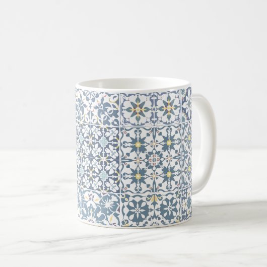 Mediterranean Tiles, Moroccan, Majolica, Azulejo Kaffeetasse (VorderseiteRechts)