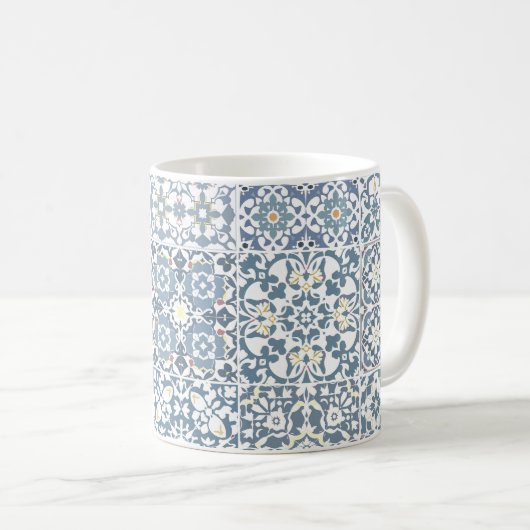 Mediterranean Tiles, Moroccan, Majolica, Azulejo Kaffeetasse (VorderseiteRechts)