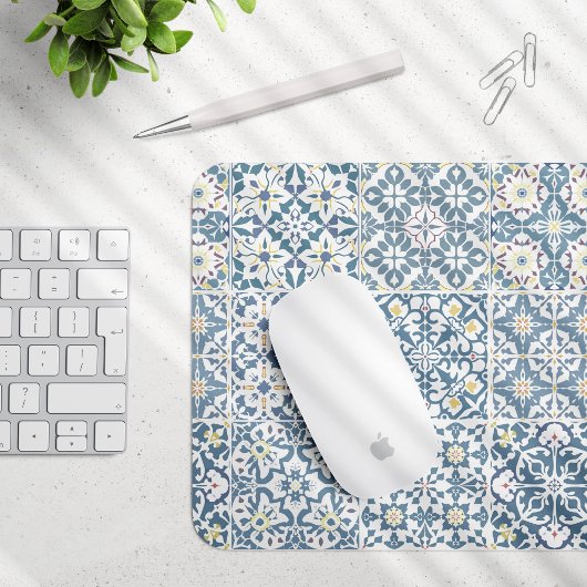 Mediterranean Tiles, Moroccan, Majolica, Azulejo Mousepad