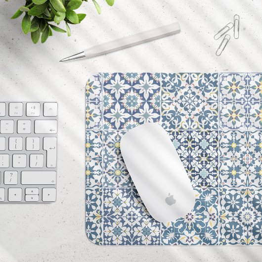Mediterranean Tiles, Moroccan, Majolica, Azulejo Mousepad
