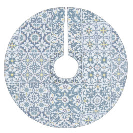 Mediterranean Tiles, Moroccan, Majolica, Azulejo Polyester Weihnachtsbaumdecke