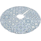 Mediterranean Tiles, Moroccan, Majolica, Azulejo Polyester Weihnachtsbaumdecke (Schrägansicht)