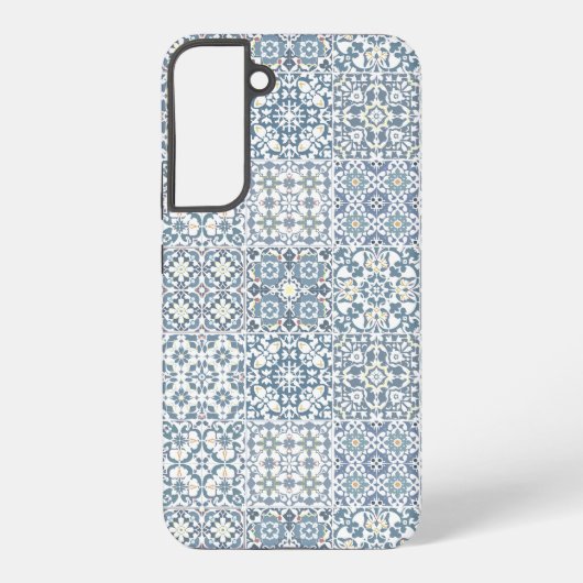 Mediterranean Tiles, Moroccan, Majolica, Azulejo Samsung Galaxy Hülle (Rückseite)