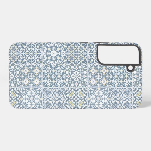 Mediterranean Tiles, Moroccan, Majolica, Azulejo Samsung Galaxy Hülle (Rückseite (Horizontal))