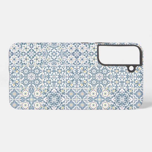 Mediterranean Tiles, Moroccan, Majolica, Azulejo Samsung Galaxy Hülle (Rückseite (Horizontal))