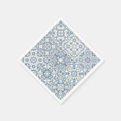 Mediterranean Tiles, Moroccan, Majolica, Azulejo Serviette (Ecke)