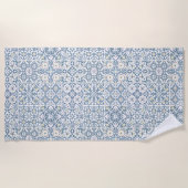 Mediterranean Tiles, Moroccan, Majolica, Azulejo Strandtuch (Vorderseite)