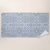 Mediterranean Tiles, Moroccan, Majolica, Azulejo Strandtuch (Vorderseite)