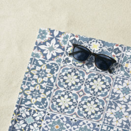 Mediterranean Tiles, Moroccan, Majolica, Azulejo Strandtuch