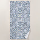 Mediterranean Tiles, Moroccan, Majolica, Azulejo Strandtuch (Vorderseite)