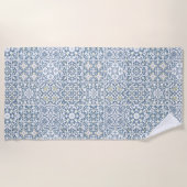 Mediterranean Tiles, Moroccan, Majolica, Azulejo Strandtuch (Vorderseite)