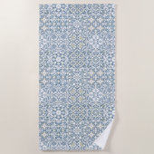 Mediterranean Tiles, Moroccan, Majolica, Azulejo Strandtuch (Vorderseite)