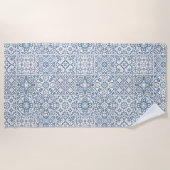 Mediterranean Tiles, Moroccan, Majolica, Azulejo Strandtuch (Vorderseite)