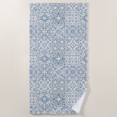 Mediterranean Tiles, Moroccan, Majolica, Azulejo Strandtuch (Vorderseite)
