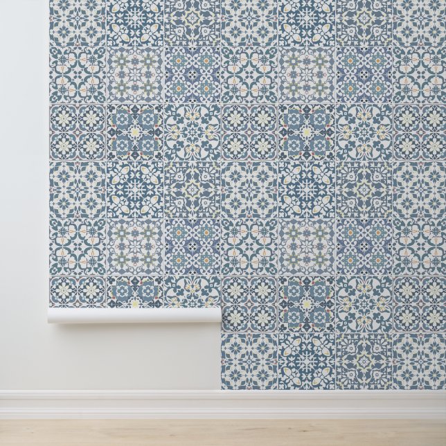 Mediterranean Tiles, Moroccan, Majolica, Azulejo Tapete (Anwendung)