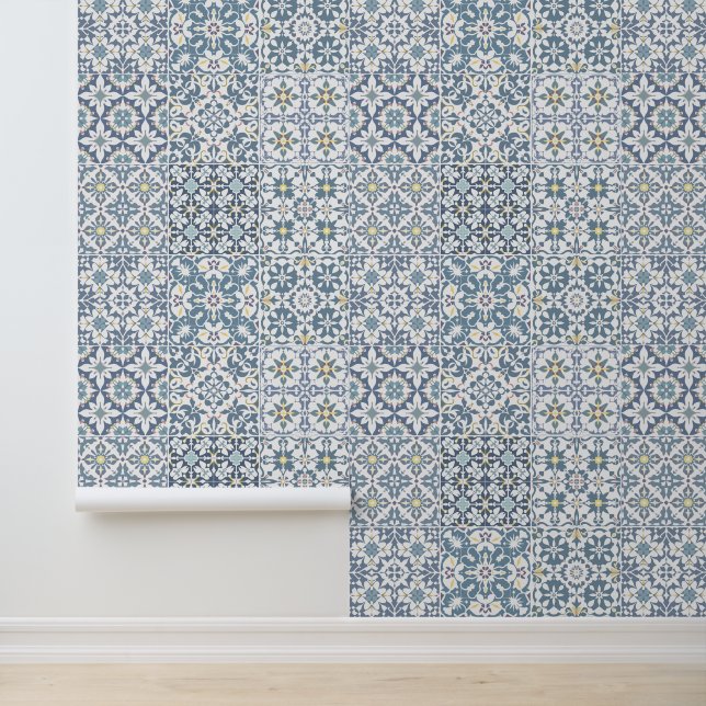 Mediterranean Tiles, Moroccan, Majolica, Azulejo Tapete (Anwendung)