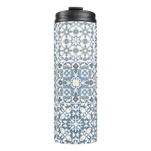 Mediterranean Tiles, Moroccan, Majolica, Azulejo Thermosbecher (Vorderseite)