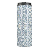 Mediterranean Tiles, Moroccan, Majolica, Azulejo Thermosbecher (Rückseite)