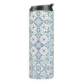 Mediterranean Tiles, Moroccan, Majolica, Azulejo Thermosbecher (Nach links gedreht)