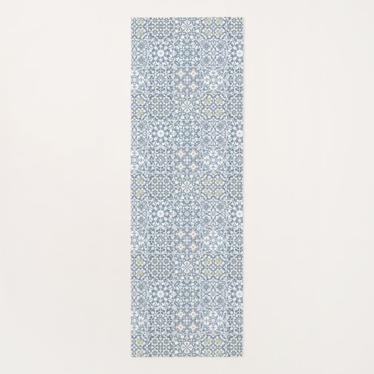 Mediterranean Tiles, Moroccan, Majolica, Azulejo Yogamatte (Rückseite)