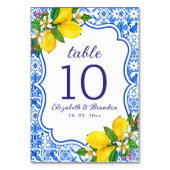  Mediterranean Tiles Summer Wedding Tischnummer (Vorderseite)