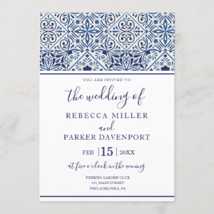 Mediterranean Tiles Wedding Einladung