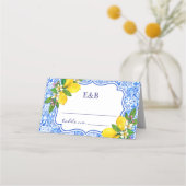 Mediterranean Tiles - Wedding with Citrus Touches Platzkarte (Rückseite)