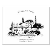 Mediterranean Villa Illustration Branding Gummistempel (Prägung)