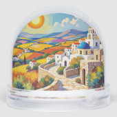 Mediterranean Village Painting Schneekugeln (Rückseite)