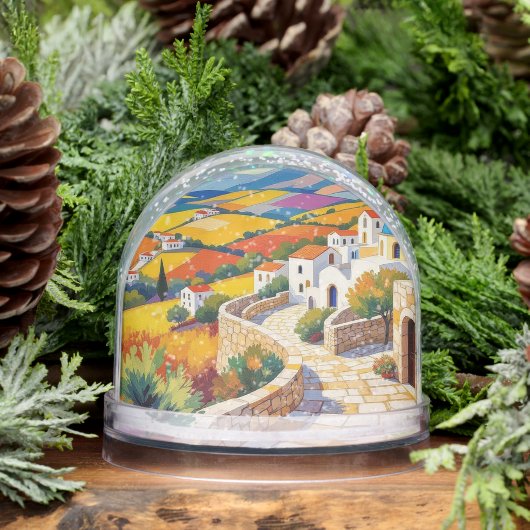 Mediterranean Village Painting Schneekugeln (Winter)