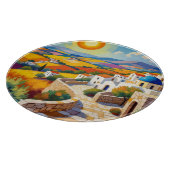 Mediterranean Village Painting Schneidebrett (Ecke)