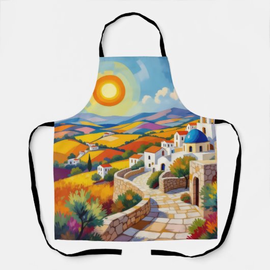 Mediterranean Village Painting Schürze (Vorderseite)